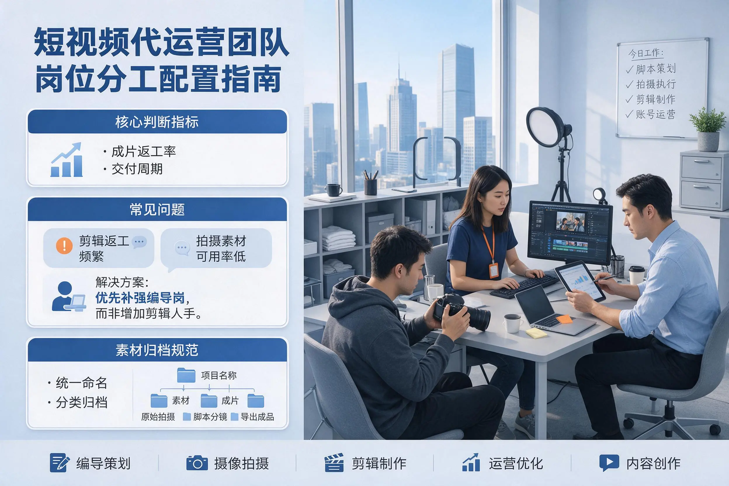 短视频代运营团队如何配置?河南企业岗位分工科普说明