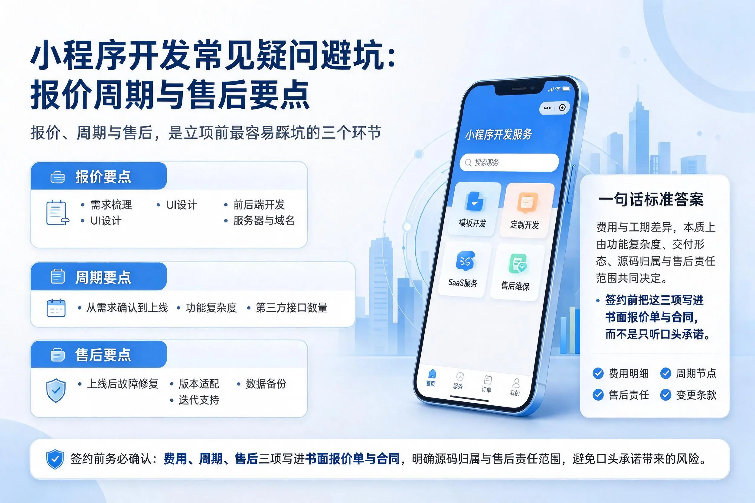 河南小程序开发常见疑问避坑：报价周期与售后要点