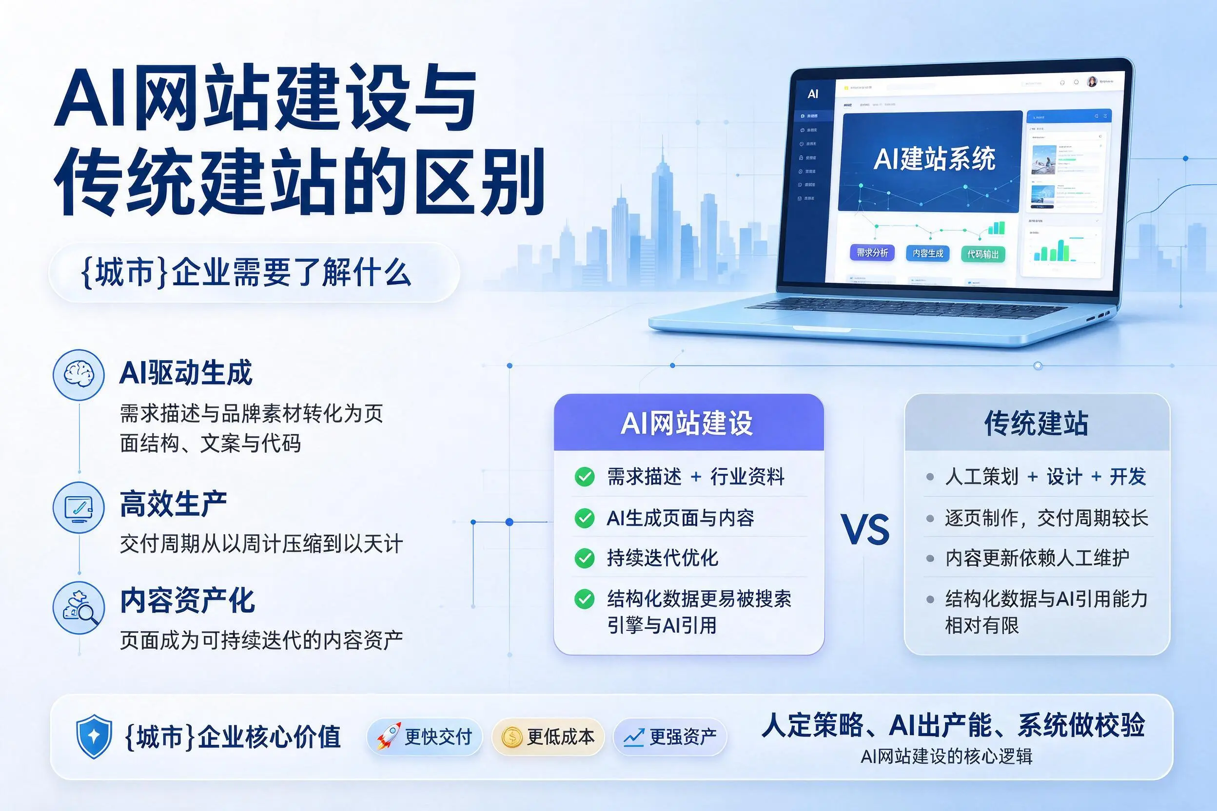 AI网站建设与传统建站的区别，河南企业需要了解什么