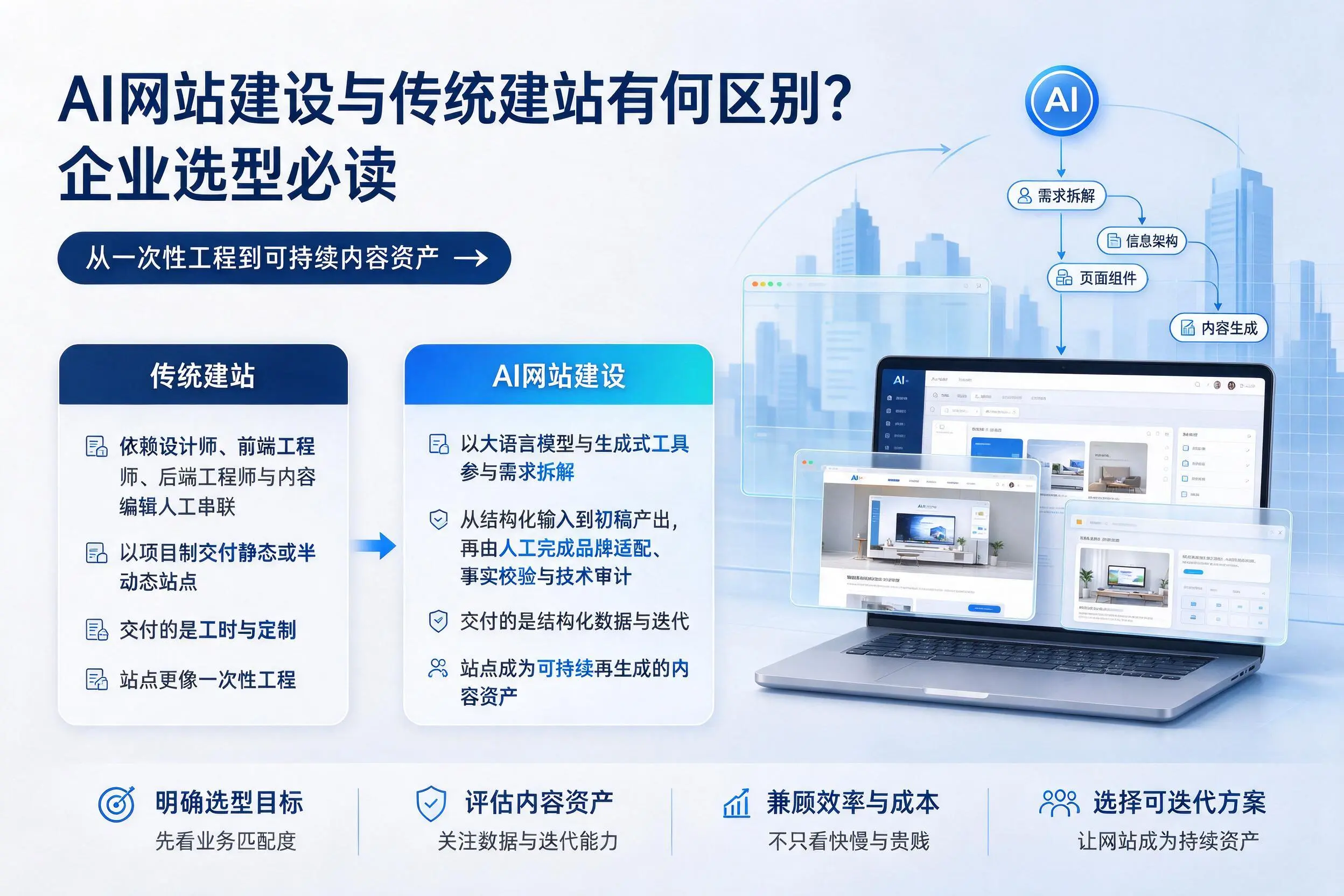 AI网站建设与传统建站有何区别？河南企业选型必读