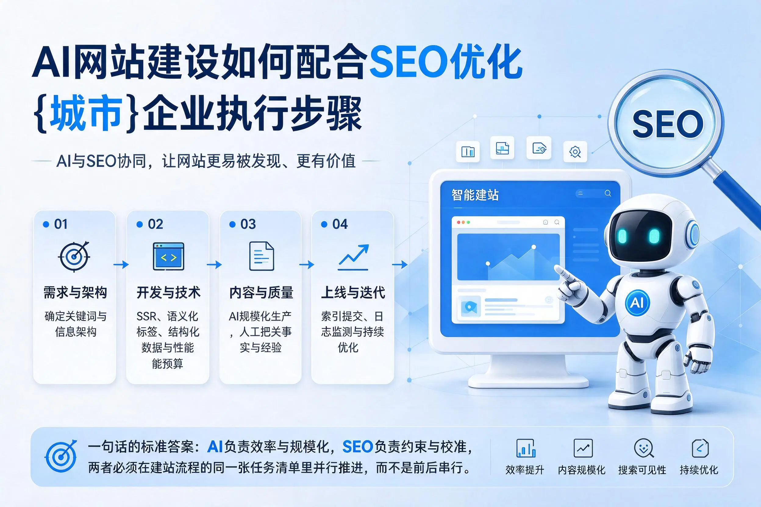 AI网站建设如何配合SEO优化，河南企业执行步骤