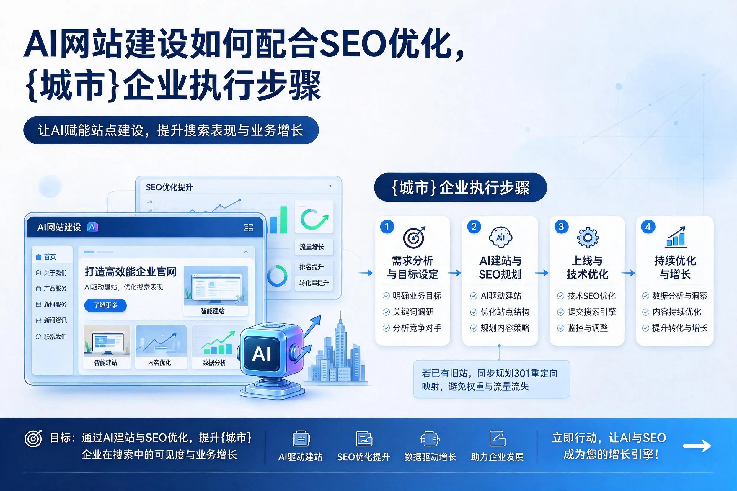 AI网站建设如何配合SEO优化，河南企业执行步骤