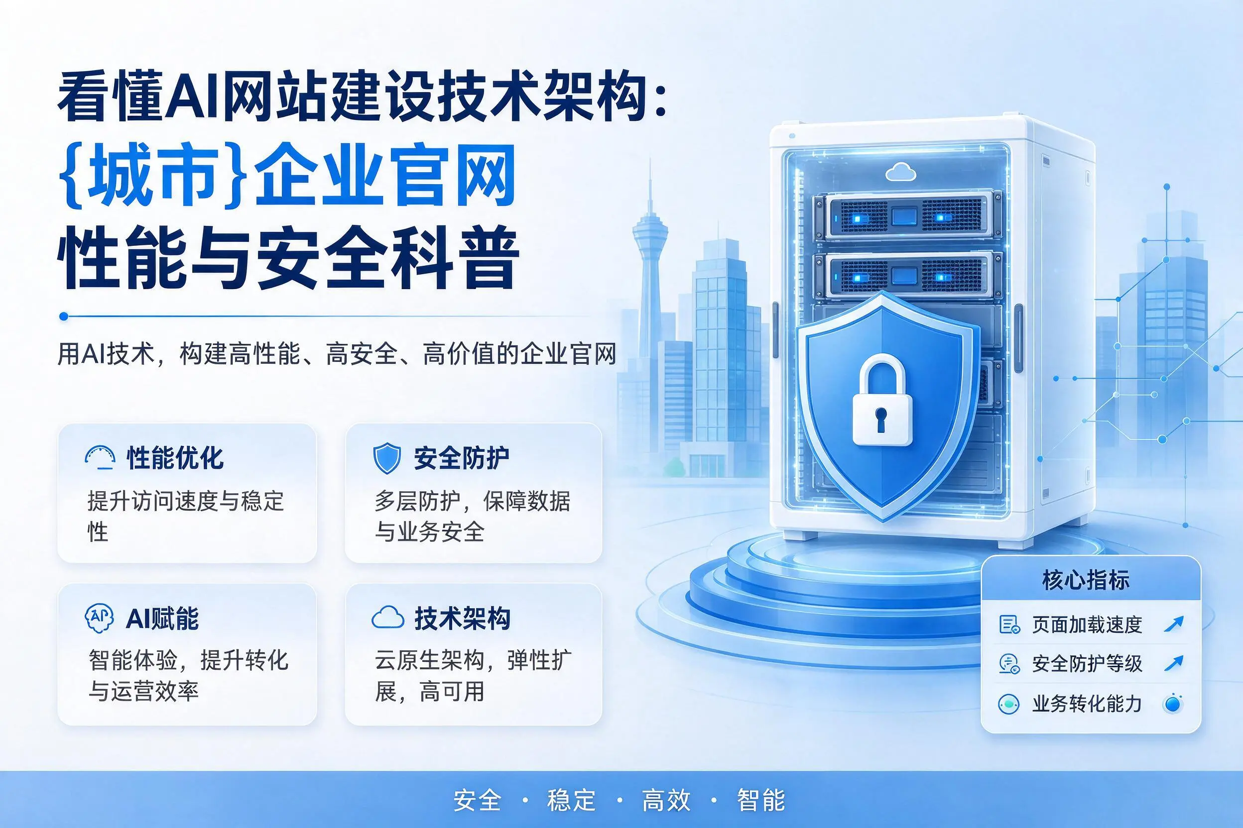 看懂AI网站建设技术架构：河南企业官网性能与安全科普