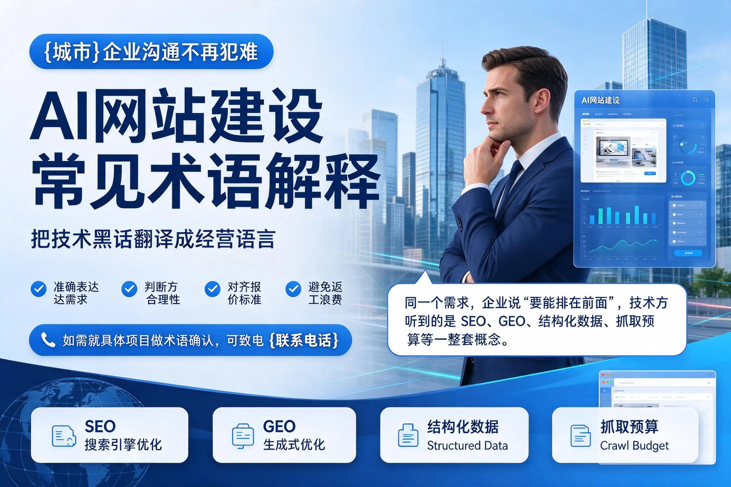 AI网站建设常见术语解释,河南企业沟通不再犯难