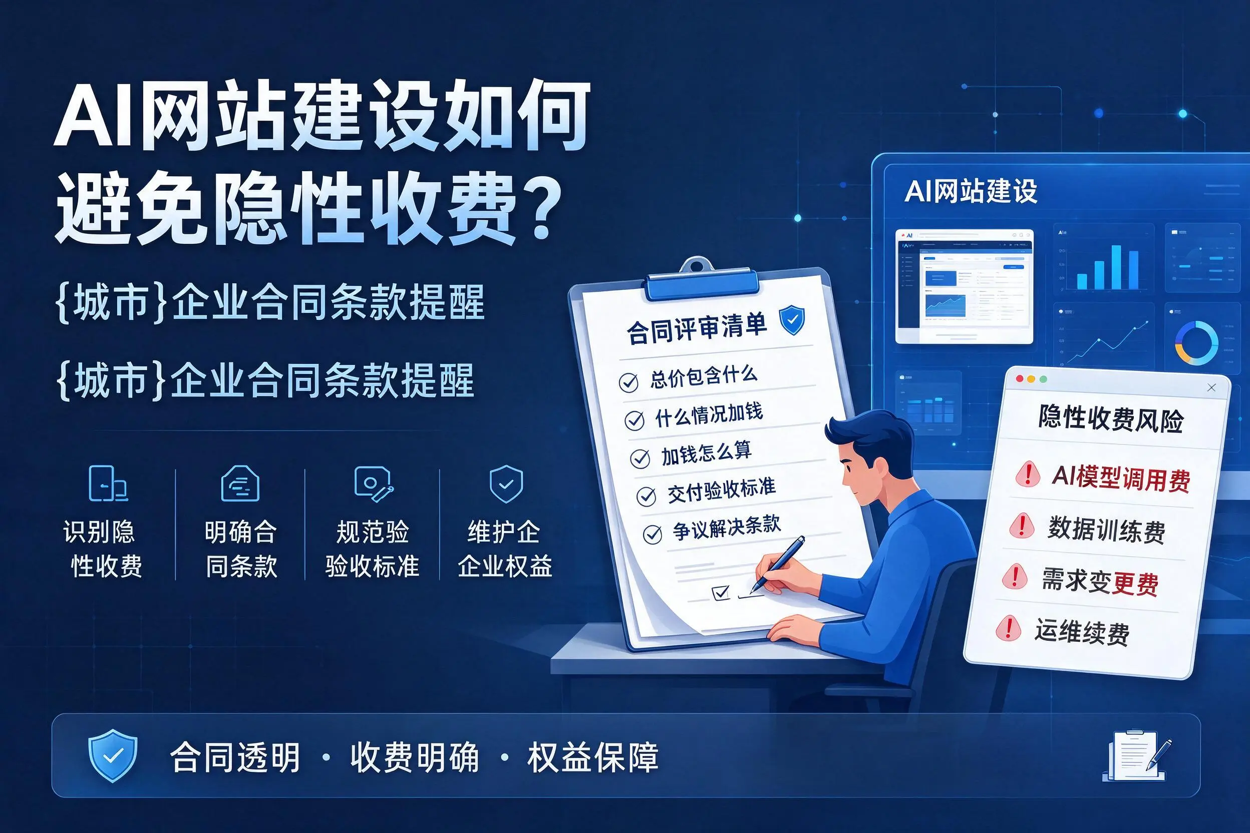 AI网站建设如何避免隐性收费？河南企业合同条款提醒